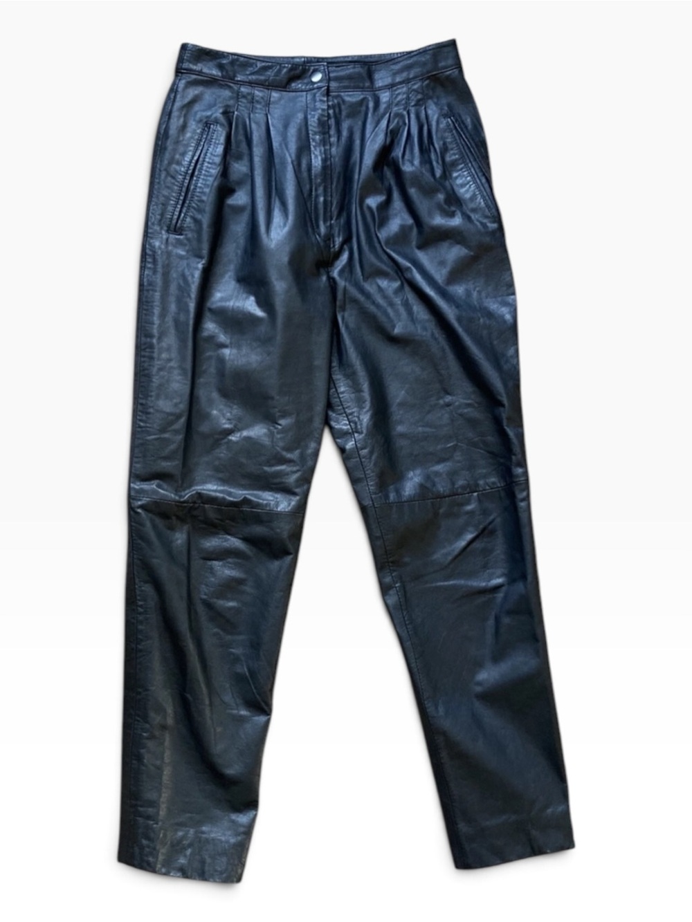 AUTHENTIC vintage 80s/90s Pia Rucci high-waisted genuine leather trousers, size8